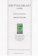 Germany Deutschland 1978-11 ETB Janusz Korczak, Polish-Jewish Educator, Pediatrician, Writer Medicine, Canceled In Bonn - 1974-1980