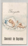 Mignonnette. Bébé Dans Son Lit. Souvenir De Baptême De Georgette Goblet. - Birth