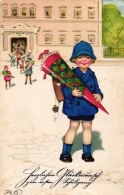 Schule, Mädchen Mit Schultüte, 1934, Sign. Fritz Baumgarten - Baumgarten, F.