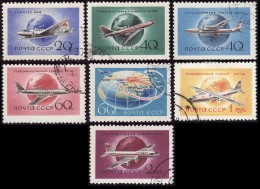 RUSSIE  1958/59 -  PA 105 à 111  - Aviation Civile La Série Complète   - Oblitérés - Used Stamps