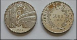 AC - YUNUS EMRE UN THE INTERNATIONAL YEAR OF LOVE COMMEMORATIVE CUPRO NICKEL COIN TURKEY 1991 PROOF UNCIRCULATED - Ohne Zuordnung