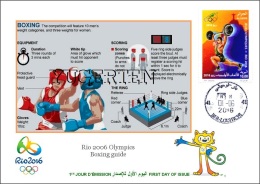 ALGERIE ALGERIA 2016 - FDC Olympic Games Rio 2016 Boxing Boxe Olympische Spiele Olímpicos Olympics - Eté 2016: Rio De Janeiro