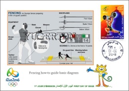 ALGERIE ALGERIA Philatelic Cover JO Rio Olympic Olympics Fencing Escrime Fechten Esgrima Scherma Schermen - Eté 2016: Rio De Janeiro