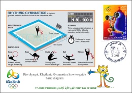 ALGERIE ALGERIA 2016 - FDC Olympic Games Rio 2016 Rhythmic Gymnastics Olympische Spiele Olímpicos Olympics - Eté 2016: Rio De Janeiro