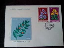 NEW RARE FIRST DAY COVER ROMANIA 1979 RARE PROTECTED FLOWERS IN R.S.R Stationery 2 STAMP ENVELOPE - FDC