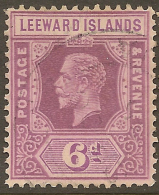 LEEWARD IS 1921 6d KGV Die I SG 86 U #UR344 - Leeward  Islands