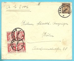 339+341 Op Brief Met Stempel EUPEN (Oostkantons) (cantons De L´Est) - 1932 Ceres Und Mercure