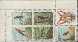 CUBA 1961 Birds 6-BLOCK CORNER         [non Dentelé,Geschnitten,no Dentado,non Dentellato,ongetande] - Neufs