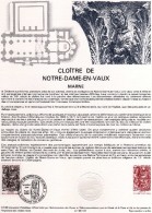 France 1986 Beau Document ( A4) Cloître De Notre-Dame-en-Vaux Marne Thème Religion - Abbayes & Monastères