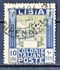 Libia 1921 Serie 5 Pittorica, N. 32 Lire 10 Azzurro Su Bianco, USATO Cat. € 225 - Libia