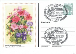 ORCH-L15 - ALLEMAGNE Entier Postal Illustré Fleurs Obl. Temp. Journée Du Timbre Sindelfingen Ill. Orchidée - Cartes Postales Privées - Oblitérées