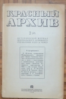 Russia. Documents On The History Of The Organization Of The Red Army Red Archive 1938.communist Leaders - Langues Slaves