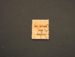 MALESIA-MALAYA Occupazione Giapponese - 1942 RE 2 C.., Soprast.  -  TIMBRATO/USED - Japanese Occupation