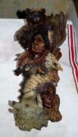 STATUE FIGURINE DECORATION MURALE INDIEN LOUP AIGLE OURS 34.5 X 15 Cm - Other & Unclassified