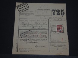 BELGIQUE - Formulaire De Colis Postal - Avec 1/2 Timbre - 1939 - A Voir - P19449 - Andere & Zonder Classificatie