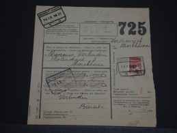 BELGIQUE - Formulaire De Colis Postal - Avec 1/2 Timbre - 1939 - A Voir - P19449 - Otros & Sin Clasificación