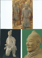 Asie Chine CHINA Qin Shihuang´s Tarracotta Army Armée En Terre Cuite/ Lot De 3 Cartes (QUIN SHI HUANG Empereur) - Sonstige & Ohne Zuordnung