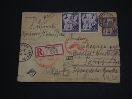 POLOGNE - Carte Postale Recommandée Avec Censure Allemande Pour Paris Puis Redirigée - Rare - Fev 1942 - A Voir - P19500 - Generalregierung