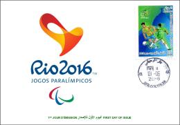 ALGERIE ALGERIA 2016 - FDC Paralympic Games Rio 2016 Paralympische Spiele Paralimpicos Olympics Football Soccer - Eté 2016: Rio De Janeiro