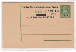 ITALY YUGOSLAVIA TRIESTE ZONA B STT VUJNA 1947 STO TLT STT CARTE POSTALE DOPISNICA  POSTAL CARD CARTOLINA POSTALE - Marcofilía