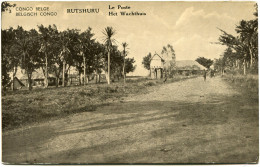 CONGO BELGE CARTE POSTALE ENTIER SURCHARGE EST AFRICAIN ALLEMAND (OCCUPATION BELGE) N°3 RUTSHURU LE POSTE - Enteros Postales