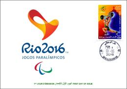 ALGERIE ALGERIA 2016 - FDC Paralympic Games Rio 2016 Weightlifting Paralympische Spiele Paralímpicos Olympics - Eté 2016: Rio De Janeiro