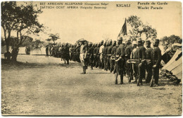 CONGO BELGE CARTE POSTALE ENTIER SURCHARGE EST AFRICAIN ALLEMAND (OCCUPATION BELGE) N°4 KIGALI PARADE DE GARDE - Ganzsachen