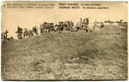 CONGO BELGE CARTE POSTALE ENTIER SURCHARGE EST AFRICAIN ALLEMAND (OCCUPATION BELGE) N°8  FORCE PUBLIQUE LE REPOS EST.... - Ganzsachen