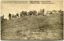 CONGO BELGE CARTE POSTALE ENTIER SURCHARGE EST AFRICAIN ALLEMAND (OCCUPATION BELGE) N°8  FORCE PUBLIQUE LE REPOS EST.... - Ganzsachen