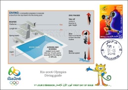 ALGERIE ALGERIA 2016 - FDC Olympic Games Rio 2016 Diving Olympische Spiele Olímpicos Olympics Plongée - Eté 2016: Rio De Janeiro