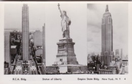 New York City R C A Building Statue Of Liberty & Empire State Building Real Photo - Empire State Building