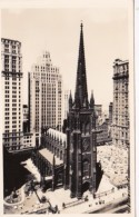 New York City Trinity Church At Broadway And Wall Street Real Photo - Chiese