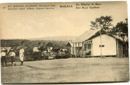 CONGO BELGE CARTE POSTALE ENTIER SURCHARGE EST AFRICAIN ALLEMAND (OCCUPATION BELGE) N°17 MAKALA UN HOPITAL DE BASE - Postwaardestukken