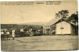 CONGO BELGE CARTE POSTALE ENTIER SURCHARGE EST AFRICAIN ALLEMAND (OCCUPATION BELGE) N°17 MAKALA UN HOPITAL DE BASE - Ganzsachen