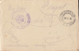 44083- WARFIELD COVER, I/63 INFANTRY BATALLION, FIRLD POST OFFICE NR 106, CENSORED, 1916, HUNGARY - Lettres & Documents