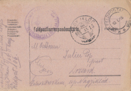 44085- WARFIELD POSTCARD, I/63 INFANTRY BATALLION, FIRLD POST OFFICE NR 106, CENSORED, 1916, HUNGARY - Cartas & Documentos