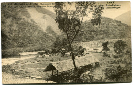 CONGO BELGE CARTE POSTALE ENTIER SURCHARGE EST AFRICAIN ALLEMAND (OCCUPATION BELGE) N°18 SAKE INSTALLATIONS - Stamped Stationery