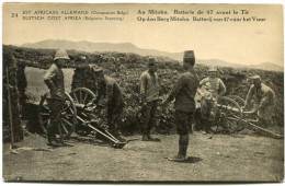 CONGO BELGE CARTE POSTALE ENTIER SURCHARGE EST AFRICAIN ALLEMAND (OCCUPATION BELGE) N°24 AU MITOKO BATTERIE DE 47....... - Postwaardestukken