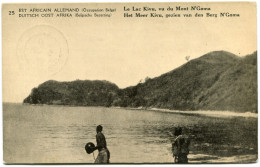 CONGO BELGE CARTE POSTALE ENTIER SURCHARGE EST AFRICAIN ALLEMAND (OCCUPATION BELGE) N°25 LE LAC KIVU VU DU MONT N´GOMA - Ganzsachen