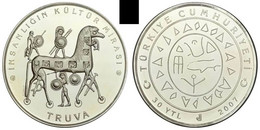 AC - TRUVA, TROY, TROJAN HORSE, TROJAN ANCIENT CITIES SERIES #3 COMMEMORATIVE SILVER COIN, 2007, TURKEY PROOF - UNCIRCUL - Turkey