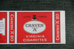 Etui De Paquet De 20 Cigarettes " CRAVEN A", LONDON - Etuis à Cigarettes Vides