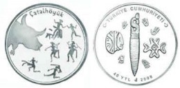 AC - CATALHOYUK ANCIENT CITIES SERIES #4 COMMEMORATIVE SILVER COIN 2008, TURKEY PROOF - UNCIRCULATED - Turkey