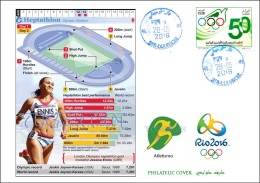 ALGERIA 2016 - Philatelic Cover Olympic Games Rio 2016 Pentathlon Olympische Olímpicos Olympics Fencing Shooting - Zomer 2016: Rio De Janeiro
