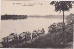 Cpa,vièt-nam,tonkin,tongk In,tonghing,sontay,1947, Bord Du Fleuve Rouge,convoi De Sampons ,asie,asia - Vietnam