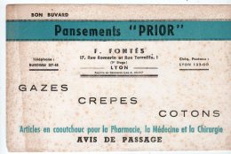 Juin16   75156    Buvard   Pansements  Prior    Lyon - Produits Pharmaceutiques