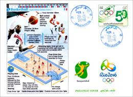 ALGERIA 2016 - Philatelic Cover Olympic Games Rio 2016 Basketball Olympische Spiele Olímpicos Olympics Baloncesto - Zomer 2016: Rio De Janeiro