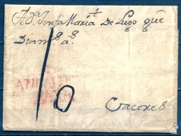 1782 , GRANADA , CARTA CIRCULADA A CÁCERES , TIZÓN Nº 2 , PORTEO - ...-1850 Prefilatelia