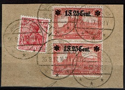 OC 36A Paire Frgt  Obl Deutsche Feldpost + 10c Germania  170 - OC26/37 Etappengebied.