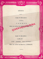 87 - PARIS - PROGRAMME PETIT THEATRE SAINT SULPICE-59 RUE BONAPARTE- 24 DEC- NOEL-OPERA-CARMEN-INDES GALANTES-LEHMANN - Programmi