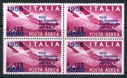 ITALIA Repubblica 1956 Posta Aerea Lire 1,20 Su 50 Gronchino Visita Del Presidente Gronchi MNH ** Filigrana Stelle - Poste Aérienne